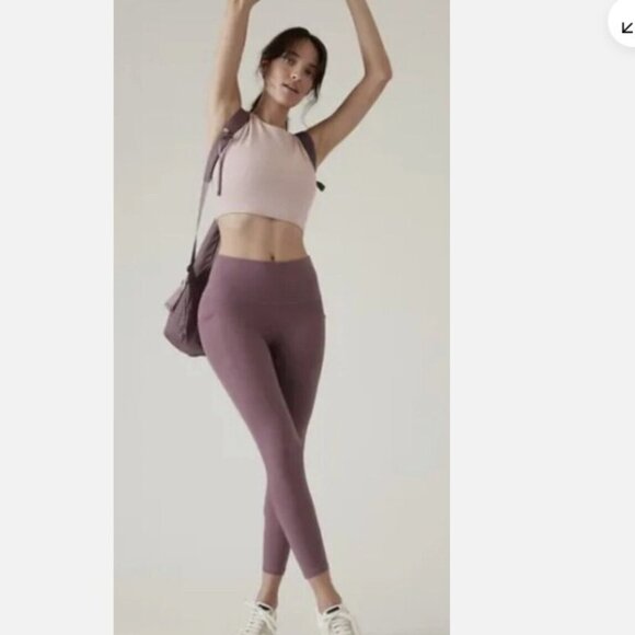 Athleta Salutation Stash High Rise 7/8 Legging in Damask Mauve. Size L - Picture 1 of 15